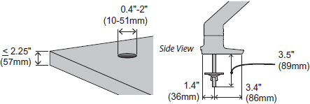 Technical Drawing for Ergotron 98-187 Grommet Mount for HX Arms
