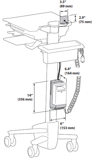Technical Drawing for Ergotron 98-247 LiFeKinnex Smart Battery Dock for Medical Carts