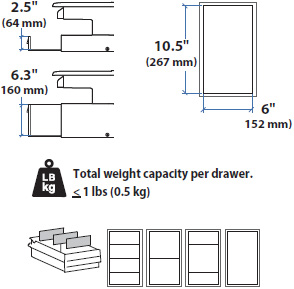 Technical Drawing for Ergotron 97-991 SV Supplemental Storage Drawer, Double