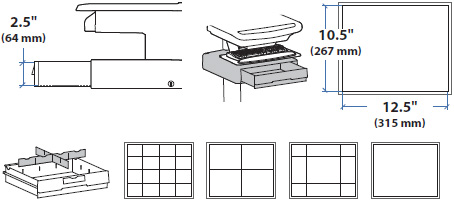 Technical Drawing for Ergotron 97-723 StyleView Storage Drawer