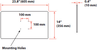 Technical drawing for Ergotron VESA Mount Whiteboard - 98-408-896