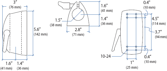 Technical Drawing for Ergotron 60-420-200 Large Clamp