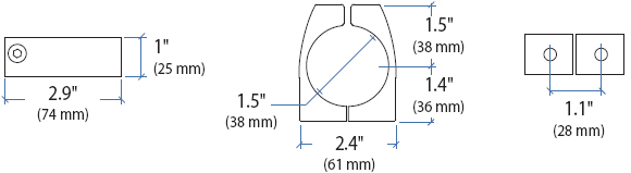 Technical Drawing for Ergotron 60-423-003 Split Pole Mount Bracket