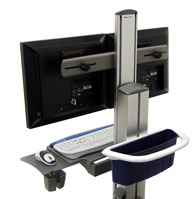 Ergotron SV22-22009 StyleView Dual Display Cart, Powered