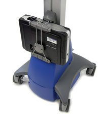 Close-up view of Ergotron SV22-22009 StyleView Dual Display Cart, Powered