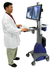 Ergotron SV22-22009 StyleView Dual Display Cart, Powered