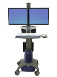 Ergotron SV22-22009 StyleView Dual Display Cart, Powered