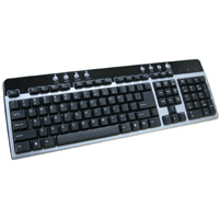 Adesso AKB-130US or AKB-130PS Multimedia Keyboard Silver DISCONTINUED replaced by AKB-131US or AKB-131PS