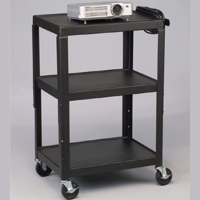 Balt Height Adjustable Retractable Shelf Laptop Audio Video AV Cart 