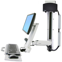Ergotron 45-252-216 StyleView HD Combo System with Small CPU Holder up to 24" LCD LED size