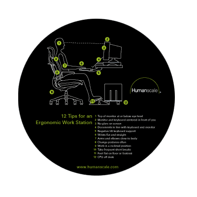 Humanscale HSMP12TIPS10 9” Ergo Tips Mouse Pad
