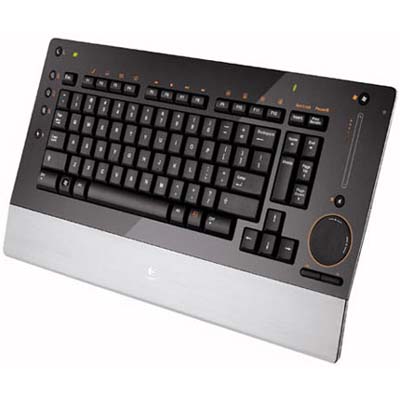 Logitech Dinovo Edge Keyboard Wireless Bluetooth Touchpad Black Silver 0403