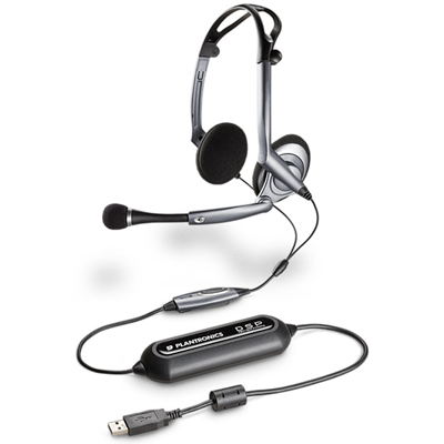 Plantronics 400DSP Foldable Computer PC Audio USB Headset DSP400