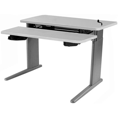 SIS Xtreme Crank Duplex Bilevel Height Adjustable Table and Ergonomic Desk