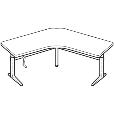Workrite Sierra Crank 120 Degree 3 Legs Height Adjustable Workcenters