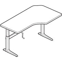 Workrite Sierra Crank Offset Corner Left or Right 2 Legs Height Adjustable Tables and Desks