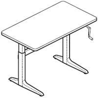 Workrite Sierra Crank Rectangular (22-34") Height Adjustable Tables / Desks