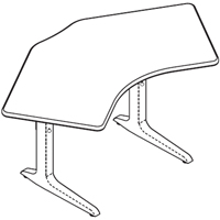 Workrite Sierra Pin 120 Degree 2 Legs (22-34") Height Adjustable Desks