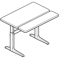 Workrite Sierra Pin Rectangular Bi-Level (22-34") Height Adjustable Desks and Tables 