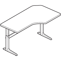 Workrite Sierra Pin Offset Corner Left or Right 2 Legs (22-34") Height Adjustable Desk