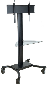 Peerless SR560G SmartMount Flat Panel TV Cart with Glass Shelf for LCD and Plasma Screens SR560-G