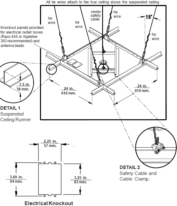 Peerless Cmj450 Suspended Ceiling Plate