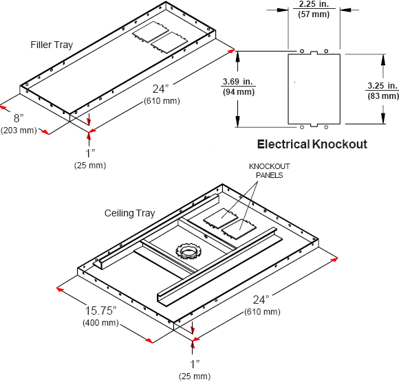 Technical drawing for 
Peerless CMJ453 Suspended Ceiling Plate