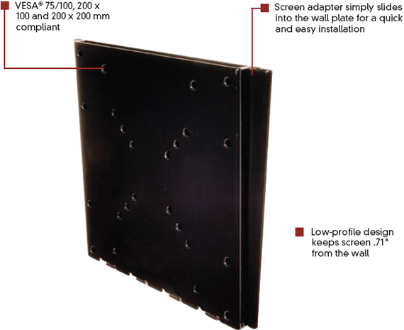 Peerless PF632 Paramount Flat Wall Mount for 10 to 37 inch LCD Screen