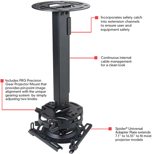 Peerless Prgexc 19 1 To 32 9 Inch Height Adjustable Projector