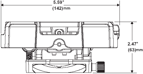 Technical Drawing of Peerless PRG-1 Precision Gear Projector Ceiling Mount