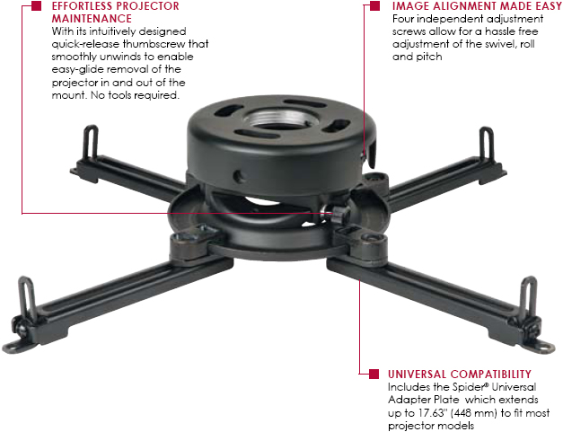 Peerless PRS-UNV PRS Projector Ceiling Mount for Multimedia Projectors