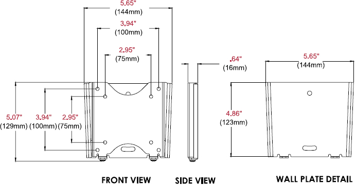 Peerless ACC450 VESA 200x200 Accessory Adaptor Plate