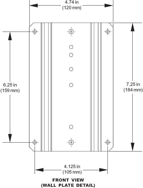 Technical drawing for Peerless ACC908 Metal Stud Wall Kit for Pivot & Articulating Mount