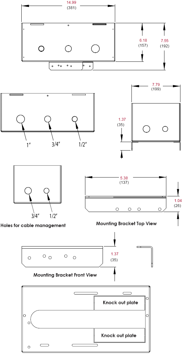 Technical drawing for 
Peerless PB-1 Plenum Box for CMJ500 or CMJ455 or CMJ453 or CMJ450