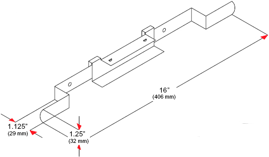 Technical drawing for 
Peerless ACC320 Electrical Outlet Strip with Cord Wrap