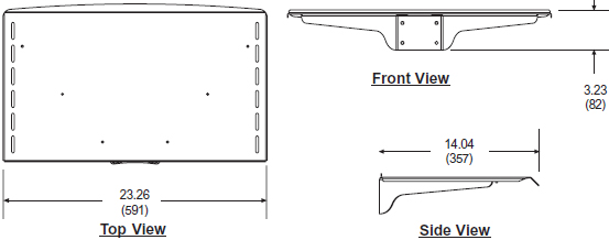 Technical Drawing for Peerless ACC313 Metal Shelf