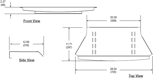 Technical drawing for 
Peerless ACC315 Equipment Base Shelf for Flat Panel Carts and Stands