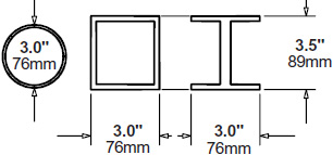 Technical drawing for 
Peerless ACC557 Truss Ceiling Adapter