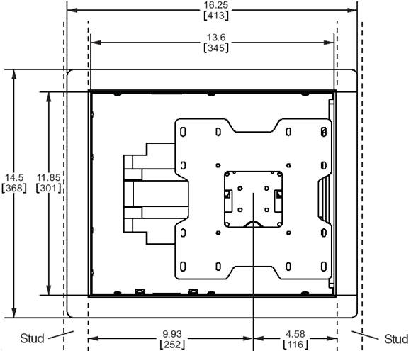Dimensional Diagram for IM740P In Wall Mount for 22
