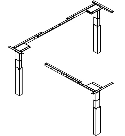 Frame-Set Only (no desk top) for 64" x 64" x 23" Worksurface Dimensions - Model SEHX5472-4272EOC