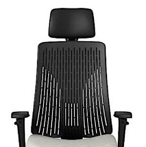 Upholstered in black leather-like material and Slidable 3-way Headrest with polished aluminum base support. Replaces Truly nameplate. Cannot be used with a Truly Upholstery Jacket or a Truly stool - THR