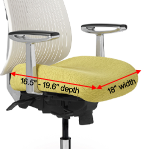 Petite Seat - Seat Width 18", Seat Depth adjusts from 16.5" to 19.6" - TYP
