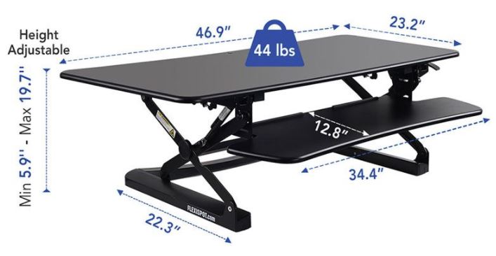 Black M3 ClassicRiser 47" Standing Desk Converter