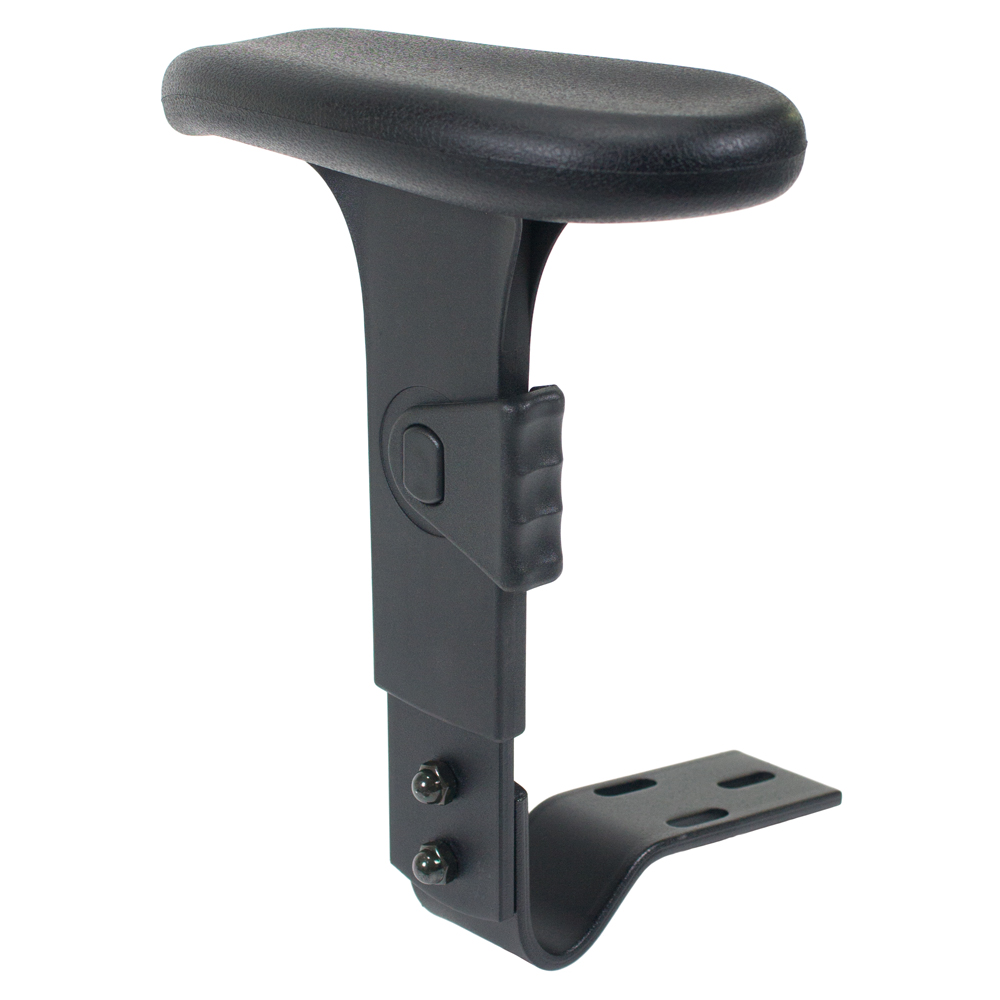 JRPD - Tall Arm - Height range (9.25" - 11.75") - Fixed width. Height Adjustable T-arms with fold back feature and trigger-style height control with Memosoft arm pads