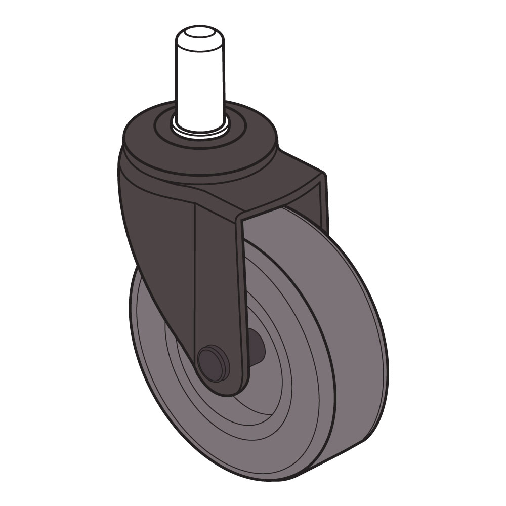 Rubber Casters for concrete and hard surfaces (5 per set) - CAS-RUB