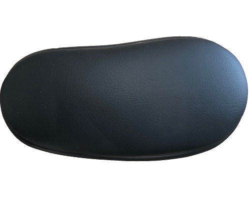 45P - High soft flame retardant kidney shaped leather pad with plywood core 1" x 5" x 10" (H x W x L)