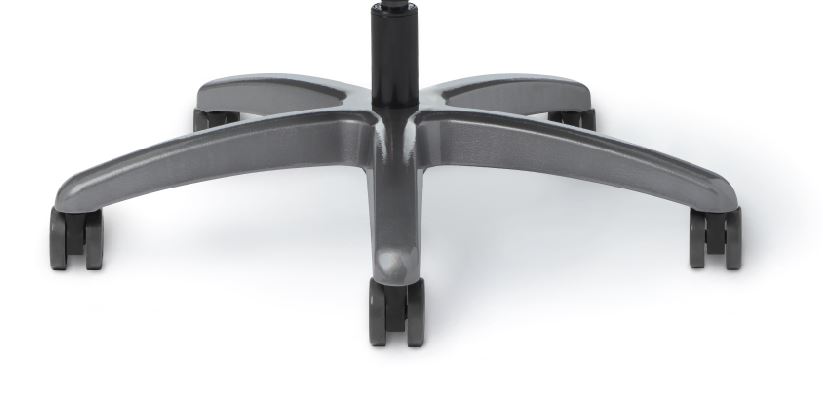 Petite Silver Base Package - XSP ( includes MX84 base and Truly -BUS casters). Cylinder base package will differ from look of standard AF base and casters.