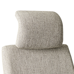 HR - CE2 Headrest. Standard black leather highly recommended on fabric options for better resistance towards natural hair oils. Matching headrest fabric options also available.