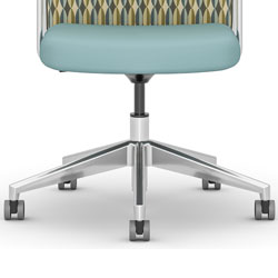 SP-P - (Polished) Standard Seat Height Package (Seat Height: 17" - 22"). Cylinder: 5" chrome (5CM), Base: 28" polished aluminum (28PXT), Casters: 55mm black two-tone multi-surface soft caster (55MSB)