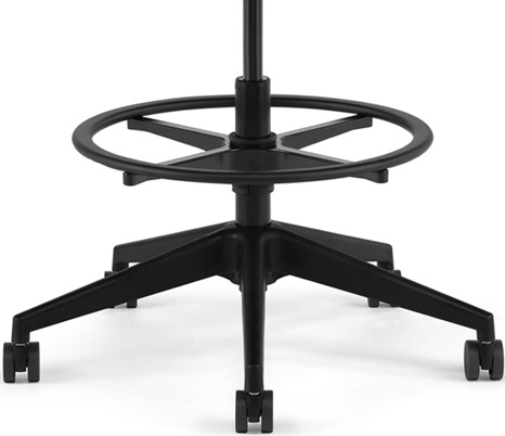8TLB - (Black) Standard Height Package with Turnlock Footring (Seat Height: 22" - 30"), Cylinder: 8" black (8BAT), Footring: 20" black (20TLB), Base: 28" black nylon (28NXT), Casters: 55mm black two-tone multi-surface soft caster (55MSB)